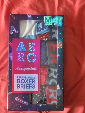 Aeropostale Men's Boxer Briefs Pack - Red, Navy, Gray, Cream